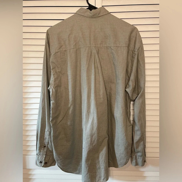Izod Men’s Houndstooth Long Sleeve Button Down Shirt Size Large Cotton Green - Picture 10 of 16